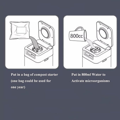 Indoor Compost Bins Smart Waste Kitchen Composter, Electric Kitchen Compost Bin Eco-Friendly Sustainable Indoor Countertop Food Cycler, Odor-Free, Fertilizes Your Garden Composter Machine