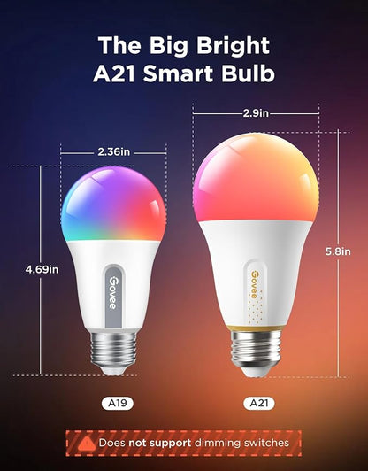 Govee RGBIC Smart Table Lamp 2 Bundle with 1600 Lumens Smart Light Bulbs