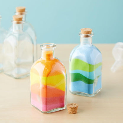 Juvale 12-Pack Mini Glass Bottles with Cork Lids - 4 oz Clear Vintage Square - Wedding Decor & Party Favors - Potion Bottles with Cork & Mini Glass Jars with Lids