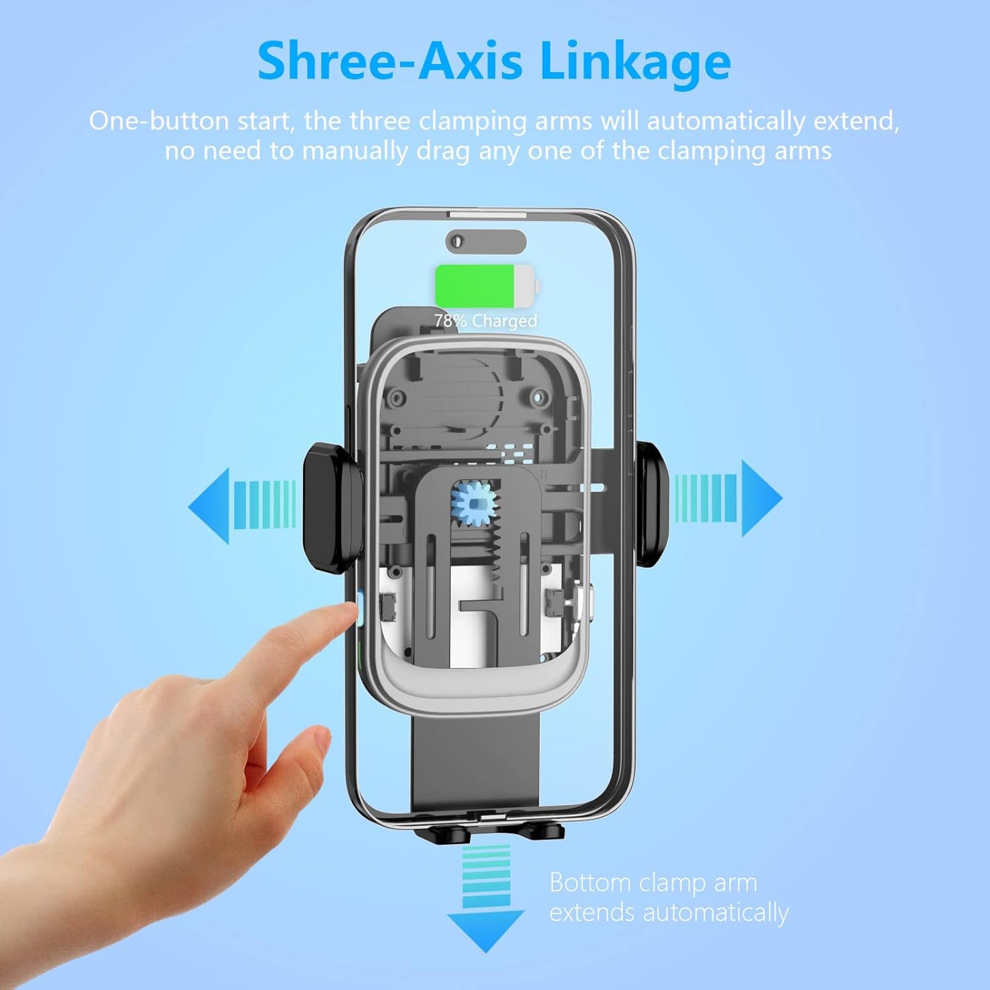 Wireless Car Charger, Auto-Clamping Car Mount 15W/10W/7.5W Fast Charging Air Vent Car Phone Mount Compatible with iPhone 14/13/13 Pro/12 Pro Max/12 pro/12/11/10/8 Series, Samsung Galaxy Series