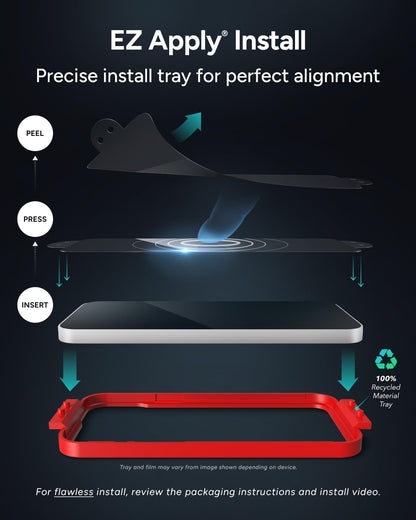 ZAGG Glass Elite Google Pixel 9 / Pixel 9 Pro Screen Protector – Ultra-Strong Tempered Glass with Recycled Content, Fingerprint Resistant, Easy Installation