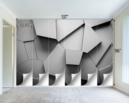 Grey Geometry wallpeper Living Room Bedroom Office Wall Mural - 137"x96"（Not Peel and Stick）
