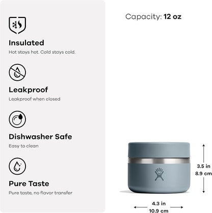 Hydro Flask Food Jar – Insulated Stainless Steel, Snack Travel Container for Hot Food & Soup 12 Oz Oat Tan