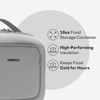 Corkcicle Lunchpod Insulated Lunch Bag - Crush-Proof Design - Food Safe Interior - Exterior & Interior Pockets - 11” x 8.75” x 4” - Summer Gift - Keeps Food Cold - River Rock Neoprene