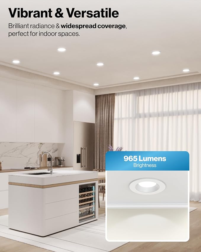 Sunco 12 Pack 6 Inch LED Can Lights, Retrofit Recessed Lighting, Smooth Trim, 965 LM, 13W (75W Equivalent), 2700K Soft White, Dimmable, Damp Rated UL.