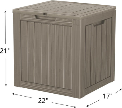 30 Gallon Double-Wall Resin Deck Box - Lockable Waterproof Outdoor Storage Box, 515bs Capacity & Doubles as Seating for Patio Furniture - Garden Tools, Pool Accessories (Brown)