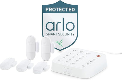 Arlo Home Security System - Alarm System with Wired Keypad Sensor Hub, 5 8-in-1 Sensors & Yard Sign - No Contract Required - DIY Installation - White, SS1501