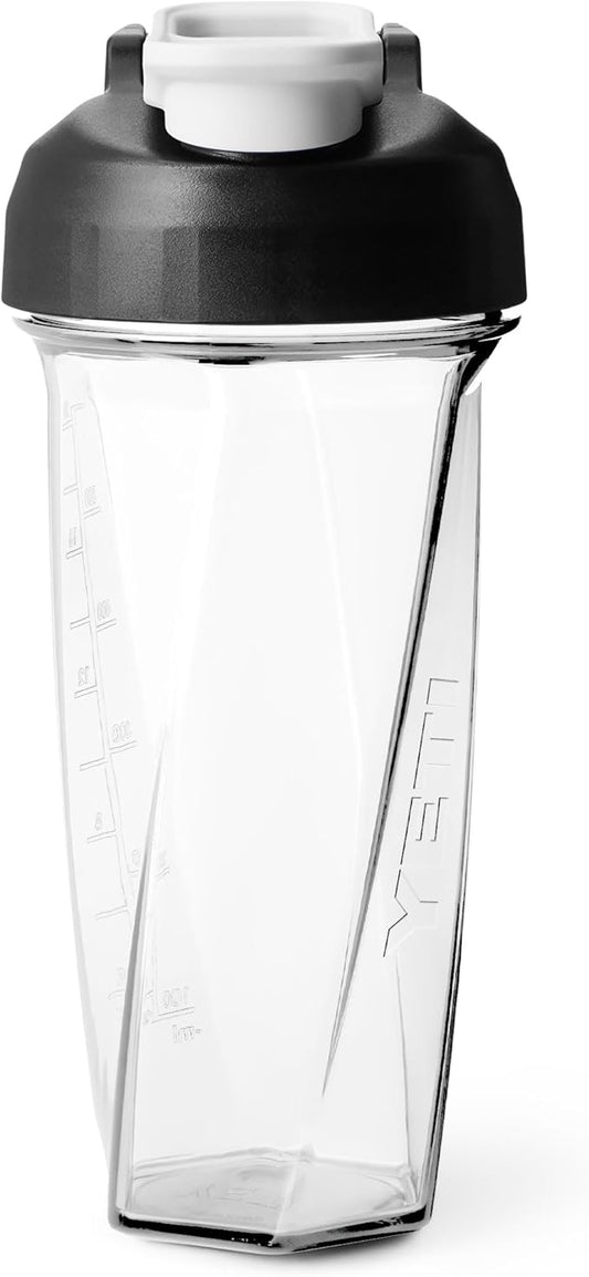 YETI Yonder Helimix Vortex Blender Shaker Bottle Holds up to 27oz | No Blending Ball or Whisk | USA Made | Portable Pre Workout Whey Protein Drink Shaker Cup | Dishwasher Safe, Clear