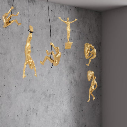 Set of 6 Climbing Men Wall Art Decor Sculpture,Nordic Modern Simplicity Decorative Wall Art, Climbing Man Sculptures,Home & Office Climber Gifts