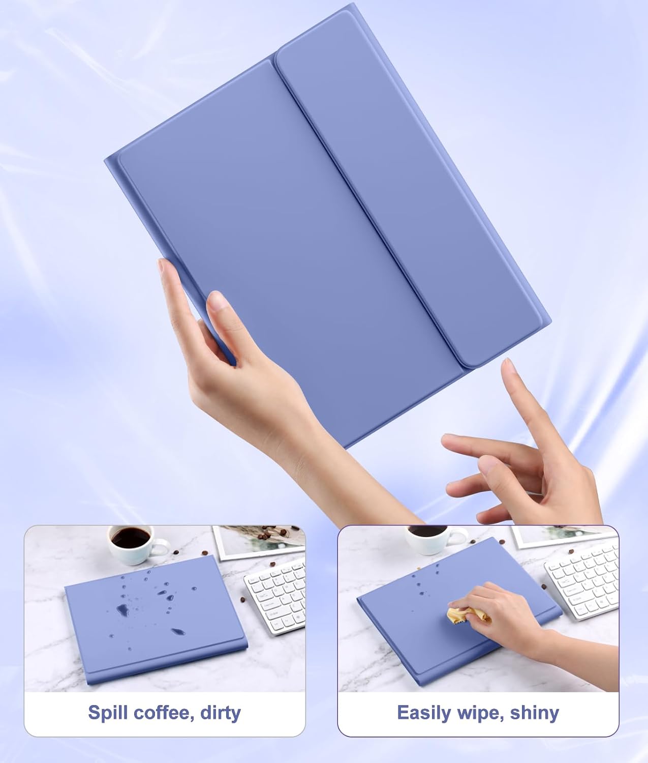 Compatible with iPad Air 11 Inch & Air 5th/ Air 4th Generation Case with Keyboard - Multi-Touch Trackpad, 7-Color Backlit, Detachable Folio Cover for Air 11-inch M3/M2 (2025/2024) (Blue)