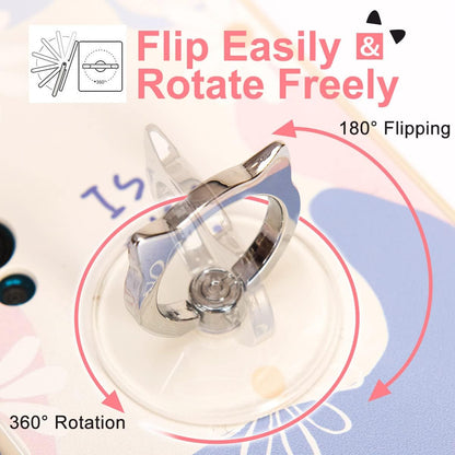 Cat Phone Ring Holder - EI Sonador Clear Cell Phone Ring Holder Transparent Stand Finger Grip (2 Black Cat)