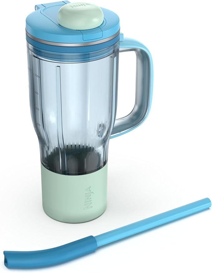 Ninja BlendBOSS | Personal Smoothie Tumbler | 26oz Travel Tumbler w/Leakproof Lid, Detachable Straw & Integrated Chug Spout | Dishwasher Safe & BPA Free | Blue Raspberry | XSKDB326SLBL | 2025 Release