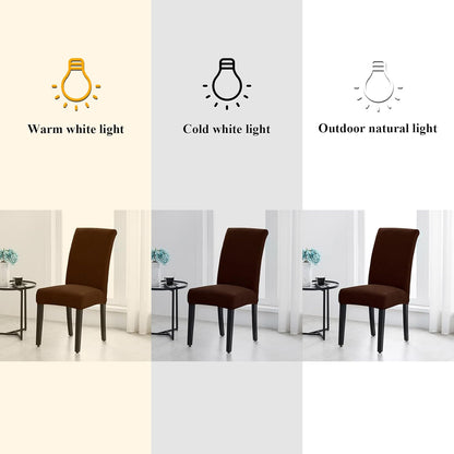 Joccun Chair Covers for Dining Room Set of 6,Dining Chair Slipcovers Stretch Dining Room Chair Covers Seat Protector,Washable Parsons Chair Cover for Home,Hotel(Chocolate,6 Pack)
