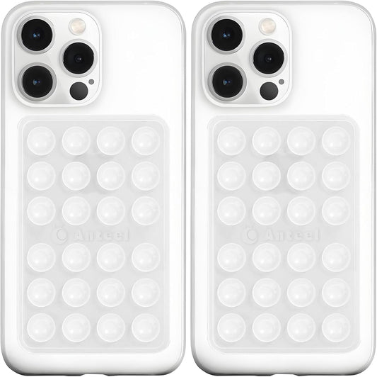 Anteel MAX Silicone Suction Phone Case Adhesive Mount, Upgraded Super Strong Grip, Durable, Easy to Use, Hands-Free Sticky Phone Holder for Selfies, Tiktok Videos, 2.56"x3.94" (TP&TP)
