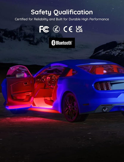 Govee Car LED Strip Lights, Smart RGBIC Interior Car Lights with APP Control, 4 Music Modes and 16 Million Colors, 2 Lines Design LED Lights for Car Decor, DC 12V