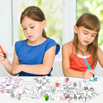 Natonhi 239Pcs Heat Shrink Plastic Sheets Keychain Kit, Including 40 Shrinky Art Paper,6 Traceable Picture, Hole Punch, Pencils, Keychains Accessories for Kids Shrinky Dinks Creative Craft Marking
