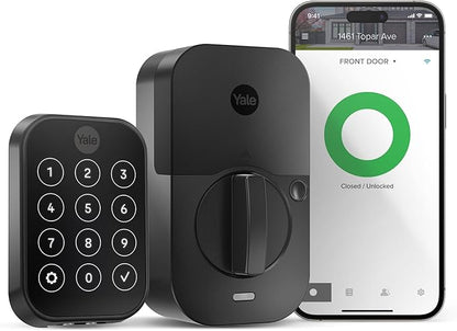 Yale Assure Lock 2 with Wi-Fi – Black Suede Smart Lock for Front Door with Keypad, App Control, Backup Key, and Deadbolt – Secure Keyless Entry Door Lock, YRD450-WF1-BSP