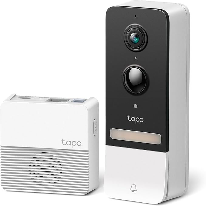 Tapo TP-Link Smart Video Doorbell Camera, Chime Included, 2K 5MP, Color Night Vision, 2-Way Audio, Free AI Detection, Cloud/SD Card Storage, Works w/Alexa & Google Home, D230S1