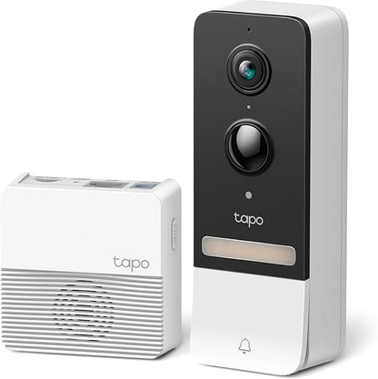 Tapo TP-Link Smart Video Doorbell Camera, Chime Included, 2K 5MP, Color Night Vision, 2-Way Audio, Free AI Detection, Cloud/SD Card Storage, Works w/Alexa & Google Home, D230S1