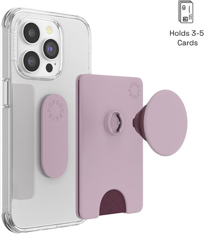 PopSockets Phone Wallet with Expanding Kickstand, Phone Card Holder - Blush Pink