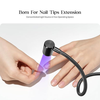 Beetles UV Nail Lamp for Gel Polish Mini LED Light with Clamp for Nail Art Design Fingernail Extension Quicky-Dry Curing Lamp for Techs Manicure Salon DIY at Home