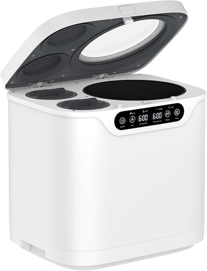 4L Electric Composter for Kitchen, Smart Compost Bin Outdoor Indoor, Auto-Cleaning, 2 Detachable Carbon Filter, Turn Food Waste to Fertilizer for Garden