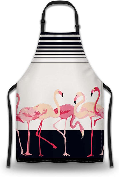 Garden Apron for Women Flamingo Mans Aprons for Kitchen Cooking Restaurant BBQ Painting Crafting Gardening 27” (W) x 31” (H), Waterproof Aprons