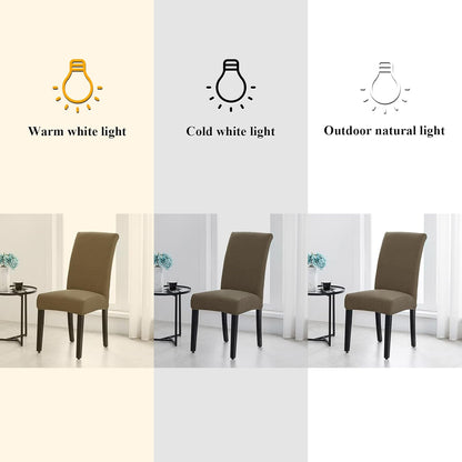 Joccun Chair Covers for Dining Room Set of 4,Dining Chair Slipcovers Stretch Dining Room Chair Covers Seat Protector,Washable Parsons Chair Cover for Home,Hotel,Banquet(Fossil,4 Pack)