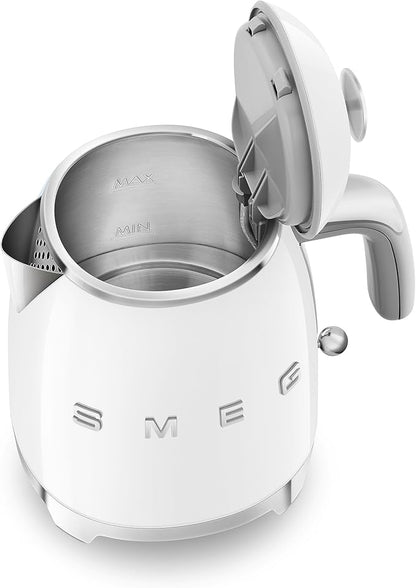 SMEG Mini 50's Retro Style 3 Cup Electric Kettle with Double Wall Anti Slip Base and Water Level Indicator (White)