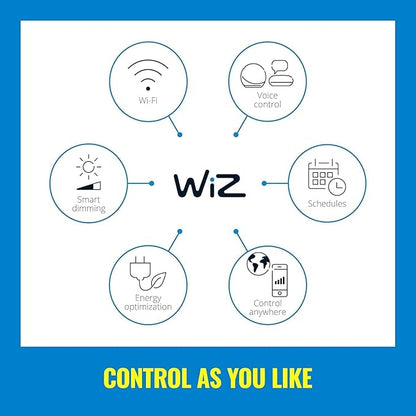 WiZ Connectd Clear 40W BA11 Tunable White Filament LED Smart Bulb - Pack of 6 - E12 - Indoor - Connects to Wi-Fi - Control with Voice or App - Matter Compatible