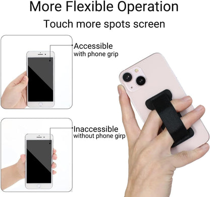 Phone Grip Holder for Hand, Universal Finger Strap Phone Holder, Finger Selfie Grip Compatible with Most Smartphones (Gary) - 2Pack