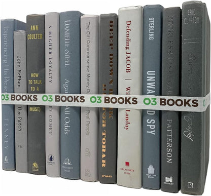 Curated Decorative Books Hardcover Décor Books for Home Décor, Choose Color, Interior Design, Office, Wedding Display, Instant Library, or Staging (Half Foot, Gray)