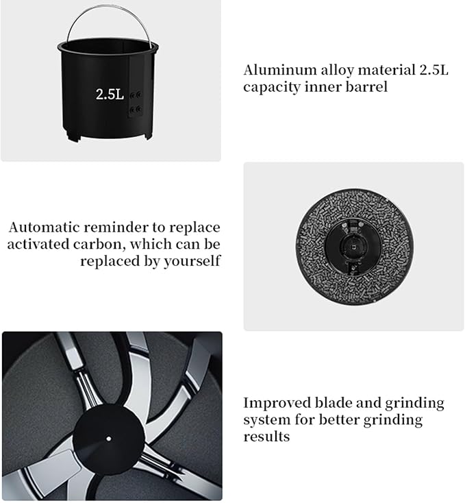 Electric Composter for Kitchen,2.5L Smart Multi-Function Food Waste Processor,Auto Home Compost Machine Odorless, Food Cycler Waste Composter Turn Waste to Pre-Compost