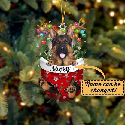 Long Haired German Shepherd Christmas Tree Ornament, Dog Lovers Gift Idea Xmas Decor
