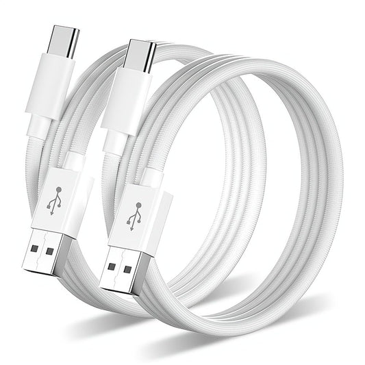 [6.6ft 2-Pack] iPhone 16 Pro Max CarPlay USB-C Cable MFi Certified Woven iPhone 16 Car Charger USB A to Type C Charge Cord Fast Charging for Apple iPhone 15 Pro Max/15Plus/16 Plus, iPad 10 (White)