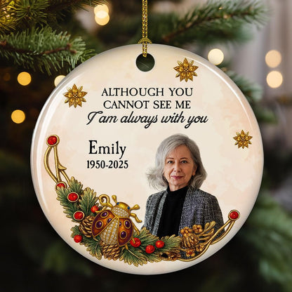 Personalized Ceramic Ornament – Commemorate Lost Loved Ones at Christmas, Memorial Gift for Women