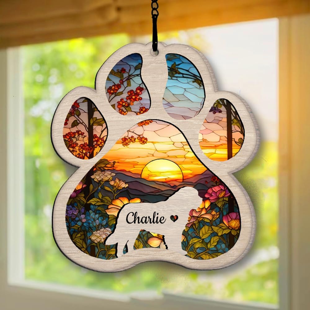 Personalized Maremma Sheepdog Suncatcher Dog Memorial Gifts, Custom Maremma Sheepdog Ornament Christmas Tree, Pet Remembrance Gift, Loss of Dog Sympathy Gift, Pet Loss Suncatcher