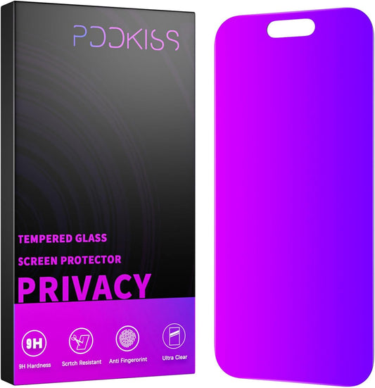 Compatible for iPhone 16 Plus Privacy Screen Protector Tempered Glass 6.7 Inch, Purple Gradient Anti Spy Anti Blue Light HD Easy Installation
