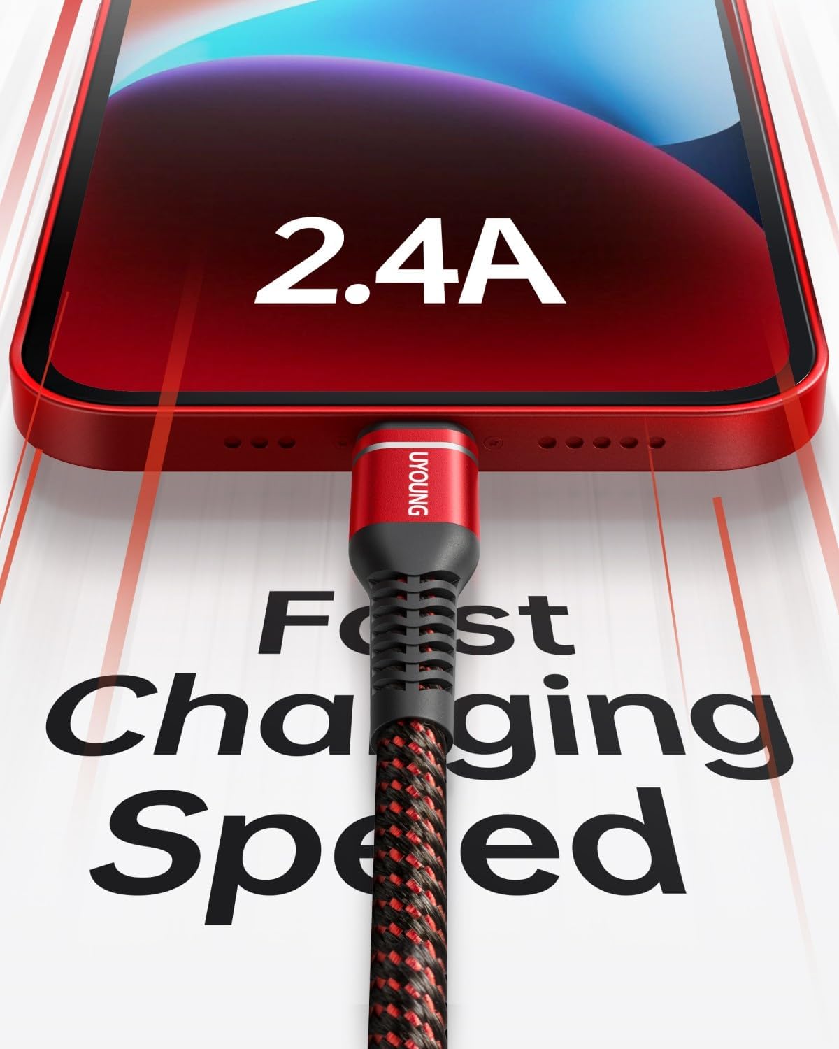 UYOUNG 3 FT iPhone Charging Cable MFi Certified 3 Pack 3 Foot Lightning Cable Fast USB Nylon Braided Charger Cord Compatible with iPhone 14/13/12/11/X/XS/XR/XS Max/8/7/6/5S/SE/iPad