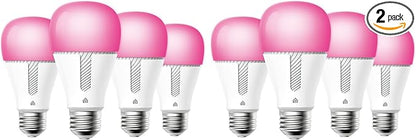 Kasa Smart Light Bulbs,1000 Lumens High Brightness,16M Color Changing,Dimmable Smart WiFi Light Bulb,Compatible with Alexa and Google Home,A19,2.4GHz Wi-Fi only,No Hub Required,KL135,(Pack of 8)
