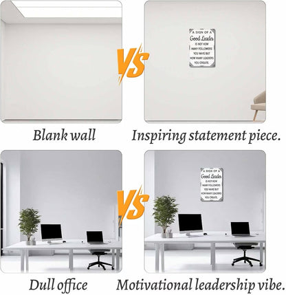 DZQUY Good Leader Metal Sign –12x8 Inches Inspirational Wall Art with Vintage Retro Design, Motivational Office & Home Decor for Living Room, Bedroom