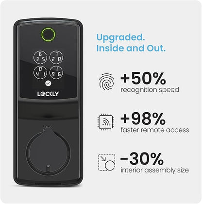 Lockly Secure Pro (Latest Version), Smart Lock with Built-in Wi-Fi, New-Gen Fingerprint Door Lock, Keyless Entry Deadbolt, PIN Genie Keypad, Auto Lock, App Remote Control, Easy Installation
