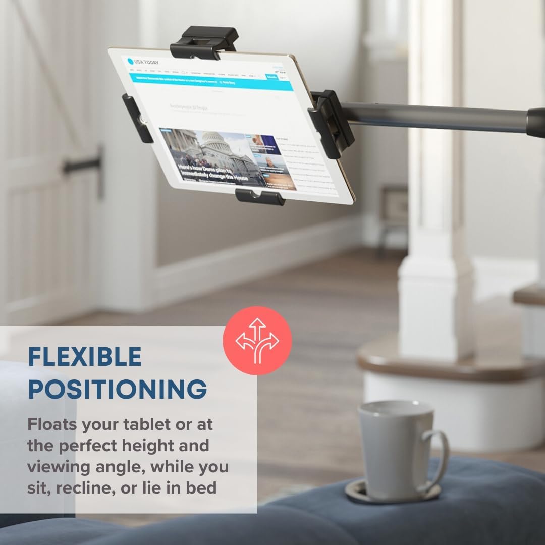 LEVO Deluxe Table Clamp for All Best Tablet PCs, iPads, iPad Mini, New iPad Pro, Galaxy, Nexus, Xoom, Surface Pro, Miix, Nook, Fire, and Other Tablets and e Readers Gunmetal Color - G2