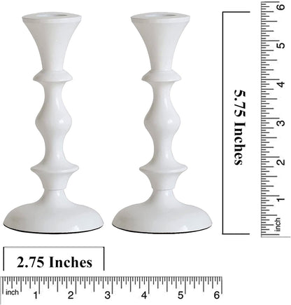 Rely+ White Candle Holders Set of 2 Decorative Centerpiece Table Candlesticks Holders for Taper Candles Home Decor Candle Holders for Dinner Party Wedding Decorations