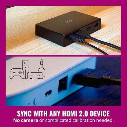 WiZ Connected HDMI Sync Box with TV Backlight - Sync to Movies, Games & Music - HDMI 2.0 Supports 4K 60Hz -RGBIC LED Strip 55-65 Inch TVs - Requires External Video Source