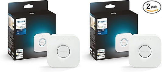 Philips Hue Bridge,Unlock The Full Potential of Hue Bridge System,Multi-Room and Out-of-Home Control,Create Automations and Zones,Smart Lighting Hub,Works with Voice-and Matter-Compatible,(Pack of 2)