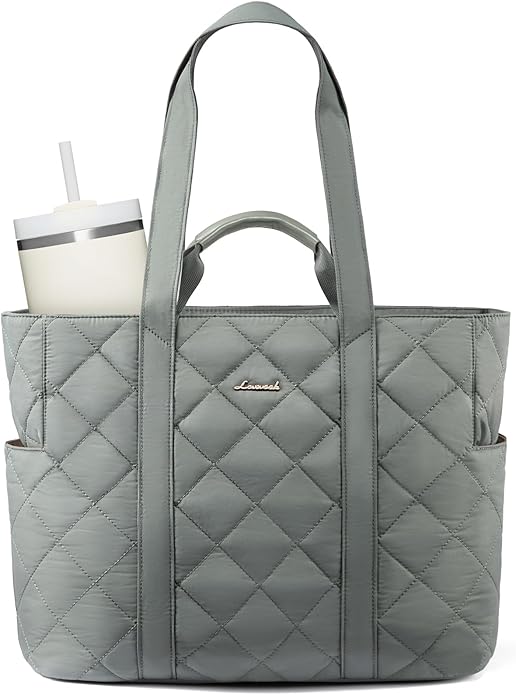 LOVEVOOK Tote Bag for Women,Light Puffer Tote Bag with Multi-pockets,Stylish Carry on Laptop Bags for Daily,Travel,Work,Gym | with Multi-pockets, Stylish, Carry on, for Daily, Travel, Work