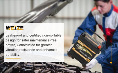 Weize Platinum AGM Battery BCI Group 24F Automotive Battery, 120RC, 710CCA, 36 Months Warranty, Dimensions 10.75" L x 6.81" W x 8.98" H