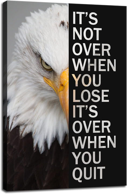 WYJZDZQ8 Animal Motivational Canvas Office Print Wall Art Eagle Inspirational Picture Animal Poster Painting Modern Inspiring Artwork for Home Living Room Office Decor Ready to Hang [12''W x 18''H]
