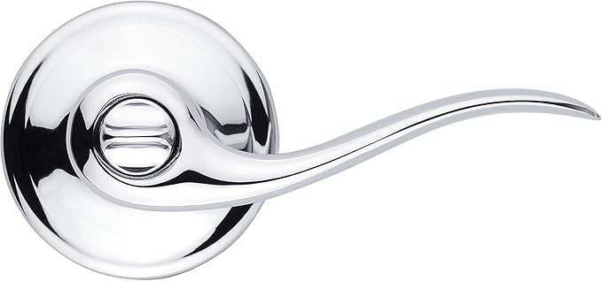 Kwikset Tustin Entry Door Handle with Lock and Key, Secure Keyed Reversible Lever Exterior, Doorlock, For Front Entrance and Bedrooms, Polished Chrome, Pick Resistant Smartkey Rekey Security